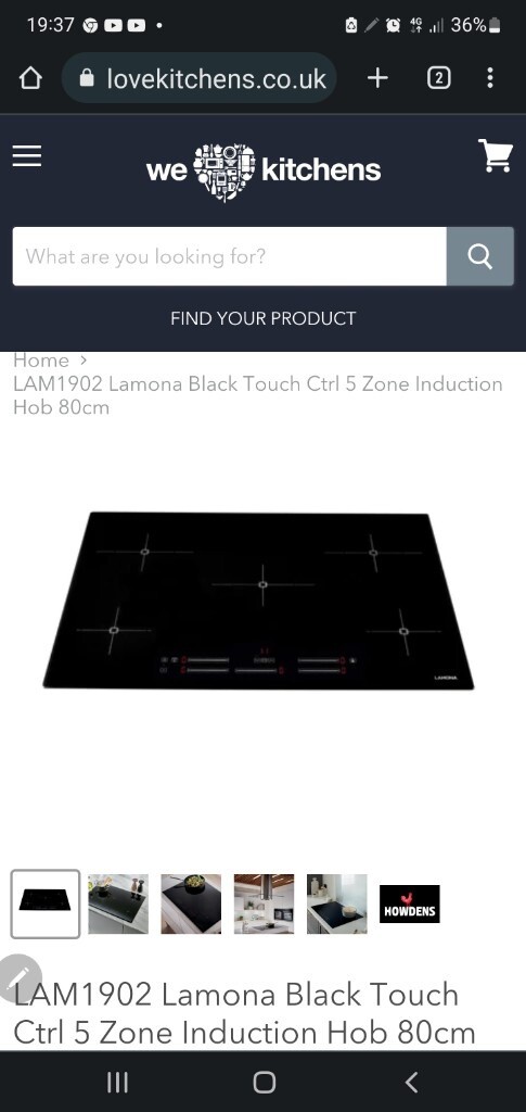 lamona lam1902 80cm black electric induction hob